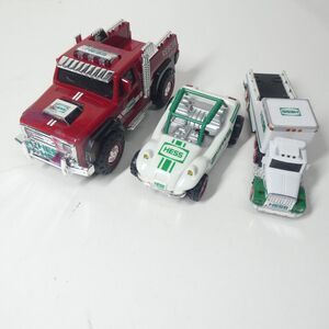 3 Hess Toy Cars 1998 Dune Buggy + 2020 Red Rescue Truck + 2018 Semi